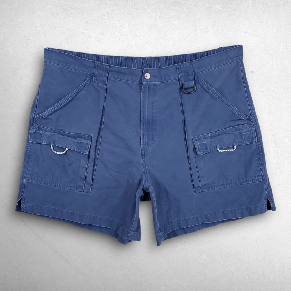 Columbia PFG Brewha II Cargo Fishing Shorts Men XXL Blue Canvas Gorpcore Utility